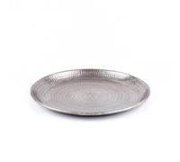 Imera Oriental Aluminium Tray 30 cm | Moroccan Tea Tray in Silver | Oriental Silver Tray Silver | Oriental Decoration on the Set Table