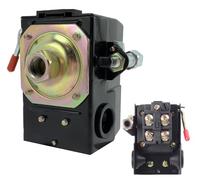 iMeshbean Air Compressor Pressure Switch, 90-125psi Pressure Switch for Air Compressor, Heavy Duty 26A with Discharger and On/Off Lever, Black