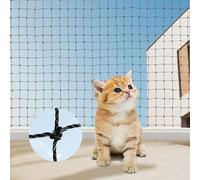 iMeshbean Cat Net for Balcony, 6 x 3 m, Cat Protection Net, Wire-Reinforced Balcony Net for Cats with Mounting Rope and Accessories, Pigeon Net, Bird Protection Net, Black, for Windows, Patio, Doors