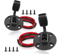 iMESTOU 12AWG SAE Plug Solar Socket, Weatherproof Sidewall Port for DIY Cord, Quick Disconnect Solar Panel Mount, Battery Chargers, Copper Material, Red + Black, 2PCS