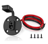 iMESTOU FSR01 SAE Plug Solar SAE Socket Weatherproof Sidewall Port DIY Cord SAE Cable Quick Disconnect Solar Panel Mount for Motorcycle Solar Generator Battery Chargers,red + black