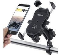 iMESTOU Motorcycle Ball Phone Mount Bike Stem Phone Holder with 1" Ball Double Socket Arm & Aluminium Handlebar Base 720 Rotation for 3.5-6.8 Inch Cellphones
