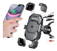 iMESTOU Motorcycle Wireless USB-C Charger Phone Mount with Detachable SAE-O Ring Wire, Fits 5.5"-7.2" Phones Up to 15mm Thick, Width <93mm, 12-24V Compatible