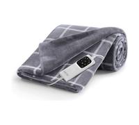 Imetec Warm Plaid Velvet Square Heated, Soft Electric Blanket, 150 x 95 cm, Low Consumption, Adapto Technology, Safety Device, Fast Heating, 6 Temperature, Washable