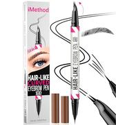 iMethod Curved Eyebrow Pen - 2-in-1 Dual-Ended Eyebrow Pencil with Curved Tip and Precise Brush-Tip, Microblading Eyebrow Pen for Natural Hair-Like Brows, Long Lasting, Black