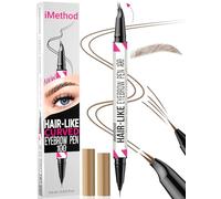 iMethod Curved Eyebrow Pen - Dual-Ended Eyebrow Pencil with Curved Tip and Precise Brush-Tip, Microblading Eyebrow Pen for Natural Hair-Like Brows, Long Lasting, Blonde