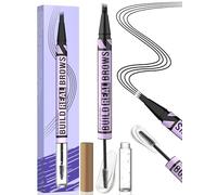 iMethod Eyebrow Pen and Eyebrow Gel - Eyebrow Pencils for Women with 4-Fork-Tip & Brow Gel Clear, Magical 2-in-1 Dual-Ended Brow Pen for Fuller-Looking Defined Brows, Stay All Day, Black