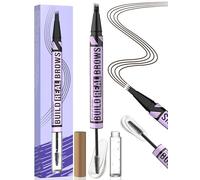 iMethod Eyebrow Pen and Eyebrow Gel - Eyebrow Pencils for Women with 4-Fork-Tip & Brow Gel Clear, Magical 2-in-1 Dual-Ended Brow Pen for Fuller-Looking Defined Brows, Stay All Day, Dark Brown