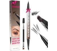 iMethod Eyebrow Pen - Eyebrow Pencil,2-in-1 Eyeliner Dual-Ended Brush-Tip Microblading 4d Eye brow Pencils for women,Long Lasting Waterproof Hair-Like Brow Pencil,with Eyebrow Brush,Black