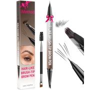 iMethod Eyebrow Pen - Eyebrow Pencil,2-in-1 Eyeliner Dual-Ended Brush-Tip Microblading 4d Eye brow Pencils for women,Long Lasting Waterproof Hair-Like Brow Pencil,with Eyebrow Brush,Grey