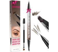 iMethod Eyebrow Pen - Eyebrow Pencil,2-in-1 Eyeliner Dual-Ended Brush-Tip Microblading 4d Eye brow Pencils for women,Long Lasting Waterproof Hair-Like Brow Pencil,with Eyebrow Brush,BlackBrown