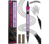 iMethod Eyebrow Pen - Eyebrow Pencil Magic 2-in-1 Eye Brow Pencils for Women with 4-Fork-Tip and Precise Brush-Tip Create Natural Hair-Like Brows, Last All Day, Microblading Eyebrow Pen, Black