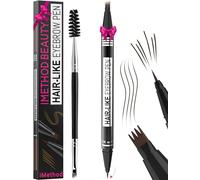 iMethod Eyebrow Pen - Eyebrow Pencil Magical 2-in-1 Eye Brow Pencils for Women with 4-Fork-Tip & Precise Brush-Tip Create Natural Hair-Like Brows, Last All-Day, Microblading Eyebrow Pen, Black Brown