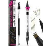 iMethod Eyebrow Pen - Eyebrow Pencil Magical 2-in-1 Eye Brow Pencils for Women with 4-Fork-Tip & Precise Brush-Tip Create Natural Hair-Like Brows, Last All-Day, Microblading Eyebrow Pen, Light Brown