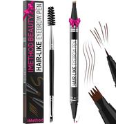 iMethod Eyebrow Pen - Eyebrow Pencil Magical 2-in-1 Eye Brow Pencils for Women with 4-Fork-Tip & Precise Brush-Tip Create Natural Hair-Like Brows, Last All-Day, Microblading Eyebrow Pen, Reddish Brown