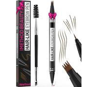 iMethod Eyebrow Pen - Eyebrow Pencil Magical 2-in-1 Eye Brow Pencils for Women with 4-Fork-Tip & Precise Brush-Tip Create Natural Hair-Like Brows, Last All-Day, Microblading Eyebrow Pen, Brown