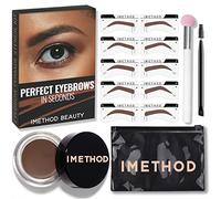 iMethod Eyebrow Stamp and Eyebrow Stencil Kit - Eye Brow Stamping Kit, Brow Stamp Kit, Brow Stencil and Stamp Kit, Brow Trio Eyebrow Kit, Perfect Bushy Eyebrows, Light Brown