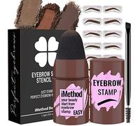 iMethod Eyebrow Stamp and Eyebrow Stencil Kit - Eyebrow Stamp and Shaping Kit for Perfect Brow, 20 Eyebrow Stamp Stencils Kit, Long-lasting, Waterproof, Dark Brown