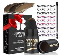 iMethod Eyebrow Stamp and Stencil Kit, Eyebrow Stamp and Shaping Kit for Perfect Brow, 27 Eyebrow Stamp Stencils Kit, Durable, Waterproof, Easy to Use, Black Brown