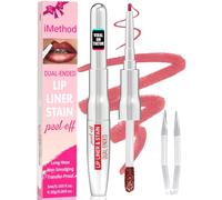 iMethod Lip Liner Stain - Lip Stain, 2-In-1 Dual-Ended Peel Off Lip Stain with Tweezer, Natural Long Lasting Peel Off Lip Liner, Easy to Use for All Skin Types, Stay All Day, Nude Pink