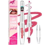 iMethod Lip Liner Stain - Lip Stain, 2-In-1 Dual-Ended Peel Off Lip Stain with Tweezer, Natural Long Lasting Peel Off Lip Liner, Easy to Use for All Skin Types, Stay All Day, Rose