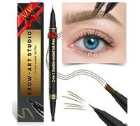 iMethod Microblading Eyebrow Pencil - Brow Pencil 2-in-1 Dual-Ended Eyebrow Pen with 3-Prong Micro-Fork-Tip Applicator and Precise Brush-Tip Create Natural-Looking Brows, Stay on All Day, Light Brown