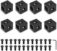 iMetrx 20x20 3-Way Corner Cube Black 8 PCS 2020 Extrusion Hardware for 20x20 Aluminum Extrusion Connector T-Slot V-Slot 3D Printer Accessories
