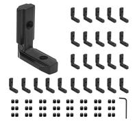 iMetrx 26 Pcs 3030 Aluminum Extrusion Joint Connector Corner Bracket L Shape Black with Screws for 30x30 V-Slot and T-Type Aluminum Profile 3D Printer Frame Spare Parts