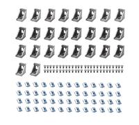 iMetrx 26Pcs 2020 Corner Brackets Set with 52Pcs M5 T Slot Nuts, 52Pcs M5x8mm Hex Socket Cap Screw and 2Pcs M3 Wrench for 2020 Series Aluminum Extrusion Profile Silver