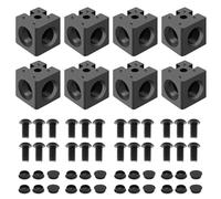 iMetrx 8 pcs 3030 3-Way Corner Cube 3030 Extrusion Hardware T-Slot V-Slot Accessories with Screws and Nuts for 30x30 Aluminum Extrusion Connector 3D Printer Accessories Black