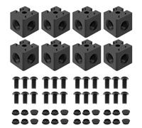 iMetrx 8 pcs 4040 3-Way Corner Cube 4040 Extrusion Hardware T-Slot V-Slot Accessories with Screws and Nuts for 40x40 Aluminum Extrusion Connector 3D Printer Accessories Black