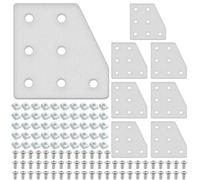 IMETRX 8pcs 2040 L Corner Bracket Joining Plate T Slotted Accessories 7-Hole 2040 Hardware Connector 2040 with T Nuts and Screws Silver