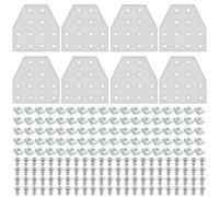 IMETRX 8pcs 2040 T Corner Bracket Joining Plate T Slotted Accessories 12-Hole 2040 Hardware Connector 2040 with T Nuts and Screws Silver
