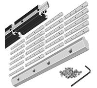 iMetrx Silver 24pcs 2020 Extrusion Straight Connector Joining Plate Corner Bracket 2020 Hardware T-Slot Accessories V-Slot with Screws for 2020 Aluminum Profile 3D Printer Frame Spare Parts