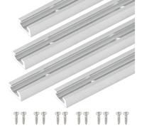 iMetrx T Tracks Woodworking Aluminum 12 inch 305 mm Silver 4 Pcs Double Cut Profile Universal with Predrilled Mounting Holes and Screws for Universal T-Track Accessories