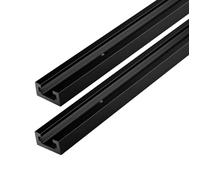 iMetrx T Tracks Woodworking Aluminum 48 inch 1220 mm Black 2 Pcs Double Cut Profile Universal with Predrilled Mounting Holes for Universal T-Track Accessories