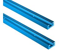 iMetrx T Tracks Woodworking Aluminum 48 inch 1220 mm Light Blue 2 Pcs Double Cut Profile Universal with Predrilled Mounting Holes for Universal T-Track Accessories