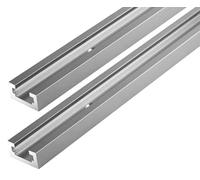 iMetrx T Tracks Woodworking Aluminum 48 inch 1220 mm Silver 2 Pcs Double Cut Profile Universal with Predrilled Mounting Holes for Universal T-Track Accessories