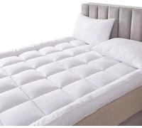 IMFAA 10cm Deep Mattress Topper - Quilted Hypoallergenic Microfiber with Secure Corner Straps, Includes Fitted Sheet (Topper+White Fitted Sheet, King-(150cm x 200cm x 10cm))