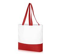 IMFAA 10oz Strong Large(50X40X12) Cm Reusable Grocery Shopping, Fashionable Two-Tone Bags for Crafts, DIY and Creative Designs Cotton Canvas Tote Bag. (Pack-3, Red & White)