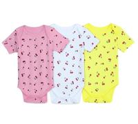 IMFAA Baby Bodysuits - Unisex Short Sleeve 100% Cotton Vests - Pack of 3 - Soft & Breathable Fabric - Easy Change Snap Closures - Newborn to 24 M (Col-18 Pack-3, 6-9 M)