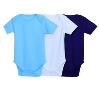 IMFAA Baby Bodysuits - Unisex Short Sleeve 100% Cotton Vests - Pack of 3 - Soft & Breathable Fabric - Easy Change Snap Closures - Newborn to 24 M (Col-10 Pack-3, 9-12 M)