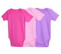 IMFAA Baby Bodysuits - Unisex Short Sleeve 100% Cotton Vests - Pack of 3 - Soft & Breathable Fabric - Easy Change Snap Closures - Newborn to 24 M (Col-21 Pack-3, 6-9 M)