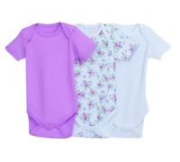 IMFAA Baby Bodysuits - Unisex Short Sleeve 100% Cotton Vests - Pack of 3 - Soft & Breathable Fabric - Easy Change Snap Closures - Newborn to 24 M (Col-19 Pack-3, 3-6 M)