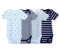 IMFAA Baby Bodysuits - Unisex Short Sleeve 100% Cotton Vests - Pack of 4 - Soft & Breathable Fabric - Easy Change Snap Closures - Newborn to 24 M (Col-6 Pack-4, 9-12 M)