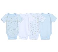 IMFAA Baby Bodysuits - Unisex Short Sleeve 100% Cotton Vests - Pack of 4 - Soft & Breathable Fabric - Easy Change Snap Closures - Newborn to 24 M (Col-5 Pack-4, 0-3 M)