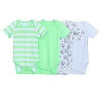 IMFAA Baby Bodysuits - Unisex Short Sleeve 100% Cotton Vests - Pack of 4 - Soft & Breathable Fabric - Easy Change Snap Closures - Newborn to 24 M (Col-17 Pack-4, 0-3 M)