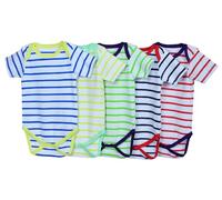 IMFAA Baby Bodysuits - Unisex Short Sleeve 100% Cotton Vests - Pack of 5 - Soft & Breathable Fabric - Easy Change Snap Closures - Newborn to 24 M (Col-1 Pack-5, 3-6 M)