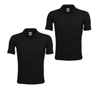 IMFAA Black Pack of 2 Kids Boys and Girls School Uniform Polo Plain Short Sleeve Tops Shirts Outdoor Gym Sports Wear (Black 5-6 Years)