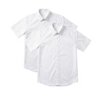 IMFAA Boys’ Premium School Shirts 2-Pack - White, Short Sleeve, Regular Fit, Non-Iron, Quality Fabric, Ideal for Daily School Wear (UK, Age, 9-10Y, W, S-SLV)